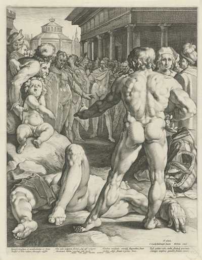 Combattimento tra Ulisse e Iro da Jan Harmensz. Muller