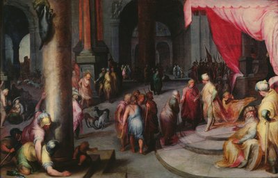 Giuseppe presenta suo padre e i suoi fratelli al Faraone, c.1590 da Jan Harmensz Muller