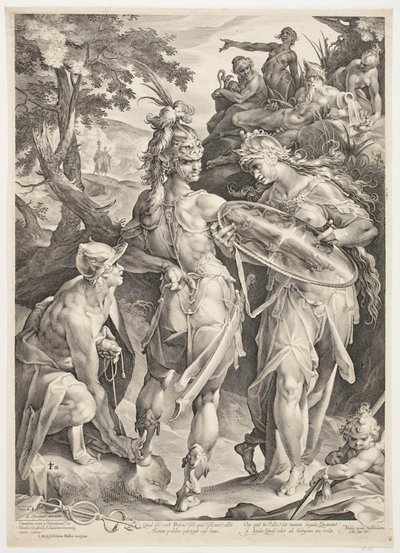 Minerva e Mercurio Armando Perseo per il Suo Incontro con Medusa da Jan Harmensz. Muller