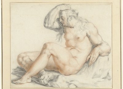 Figura femminile nuda seduta da Jan Harmensz. Muller