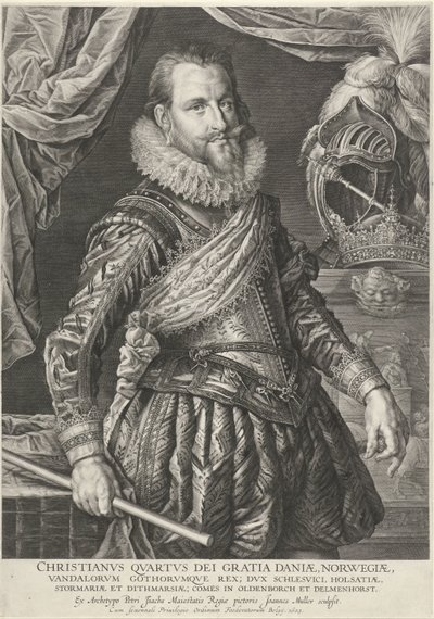 Ritratto del re Cristiano IV di Danimarca e Norvegia da Jan Harmensz. Muller