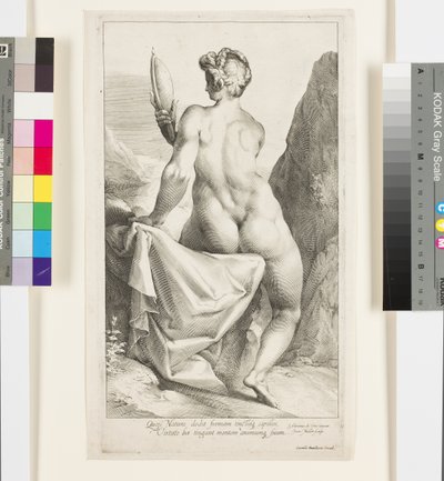 Prudenza che si guarda allo specchio (incisione) da Jan Harmensz Muller