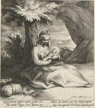 Riposo durante la fuga in Egitto da Jan Harmensz. Muller