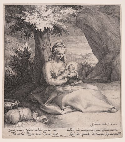 Riposo durante la fuga in Egitto da Jan Harmensz. Muller