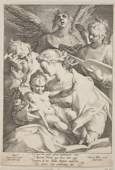 La Sacra Famiglia assistita dagli angeli da Jan Harmensz. Muller
