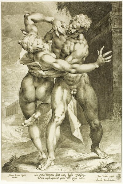 Il ratto di una donna sabina, vista frontale da Jan Harmensz. Muller