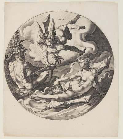 Il terzo giorno, tavola 4, dalla Creazione del mondo da Jan Harmensz. Muller