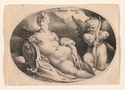 Venere e Cupido tra le nuvole da Jan Harmensz. Muller