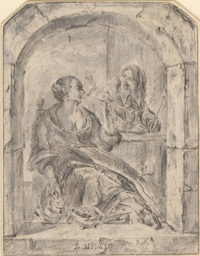 Donna che fuma la pipa e uomo con due pipe da Jan Havicksz. Steen (possibly)