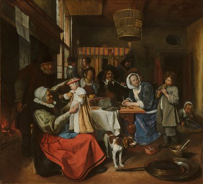 Come cantano i vecchi, così fischiano i giovani da Jan Havicksz. Steen