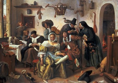 "Attenti al lusso", c.1663 da Jan Havicksz. Steen