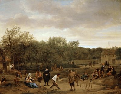 Contadini che giocano a bowling da Jan Havicksz. Steen