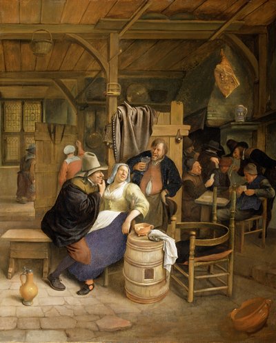 Interno di una taverna con giocatori di carte da Jan Havickszoon Steen