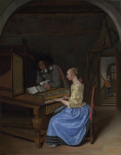 Una Giovane Donna che suona un Clavicembalo, c. 1660 da Jan Havickszoon Steen