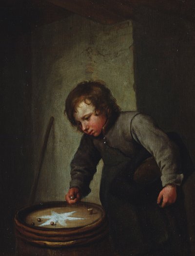 Ragazzo che gioca con le biglie da Jan Havickszoon Steen