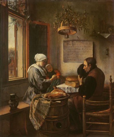 Preghiera prima del pasto, 1660 da Jan Havickszoon Steen