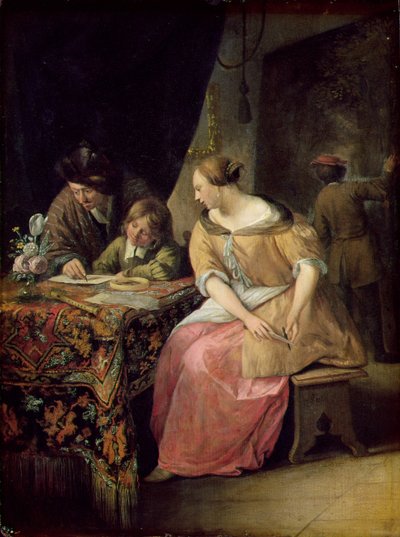 Interno con un pittore e la sua famiglia da Jan Havickszoon Steen