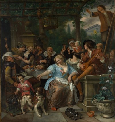 Compagnia allegra su una terrazza, c.1673-5 da Jan Havickszoon Steen