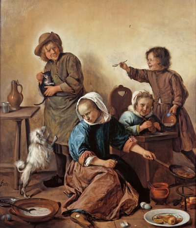 Il pasto dei bambini, ca 1665 da Jan Havickszoon Steen
