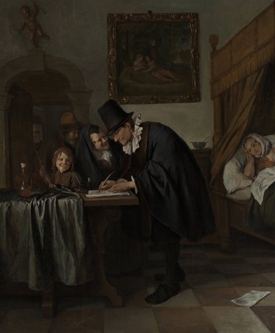 La visita del dottore, ca 1665 da Jan Havickszoon Steen