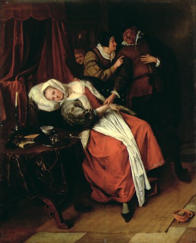 Il paziente e il dottore, 1660s da Jan Havickszoon Steen
