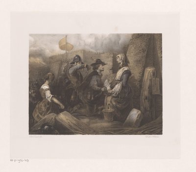 Donna e soldati presso una porta della città, possibilmente Kenau Simonsdochter da Jan Hendrik van de Laar