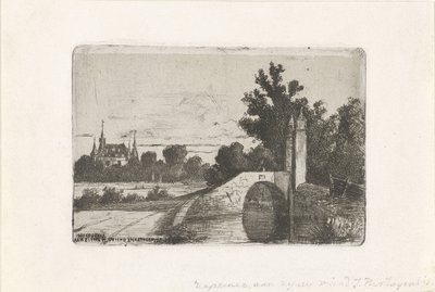 Paesaggio con ponte di pietra e castello da Jan Heppener