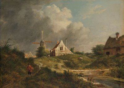Veduta del muro in rovina ad Amsterdam tra la Muiderpoort e la Weesperpoort da Jan Hulswit