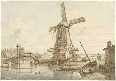 Paesaggio con mulino a vento da Jan Hulswit
