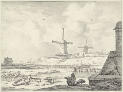 Disegnatore che schizza su Hoogendijk, fuori dalla Haarlemmer Poort da Jan Hulswit