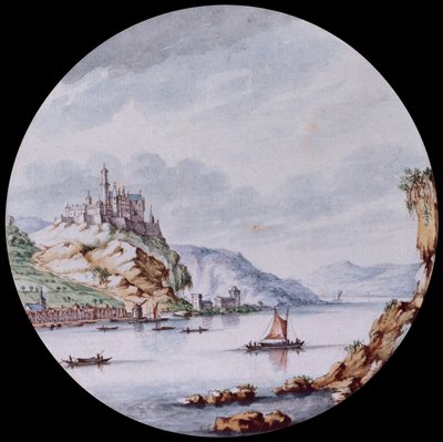 Veduta Lungo il Reno con il Villaggio di St. Goar e il Castello Rheinfels da Jan I van Call