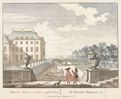 Passeggiatori nel giardino del Palazzo Het Loo, 1694-97 da Jan I van Call