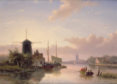 Paesaggio estivo al tramonto da Jan Jacob Spohler