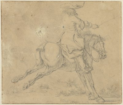 Cavaliere su un cavallo che si impenna da Jan Jacobsz van der Stoffe