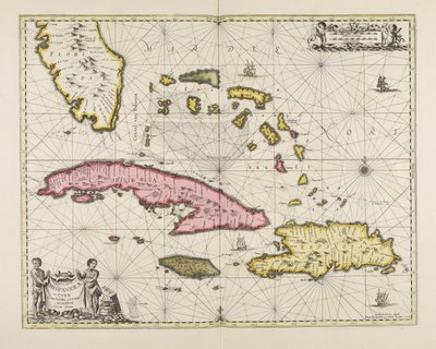 Insularum Hispaniolae et Cubae cum insulis circum jacentibus accurata delineatio da Jan Janssonius