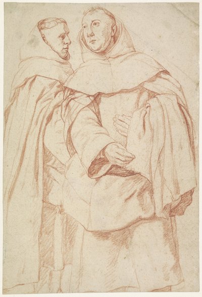 Due monaci in piedi da Jan Josef Horemans (I)