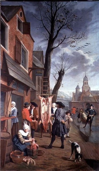 Fuori dal macellaio (una di una serie di quattro) da Jan Josef the Younger Horemans