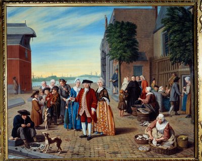 Passeggiata per pescare e nobili nei Paesi Bassi da Jan Josef the Younger Horemans