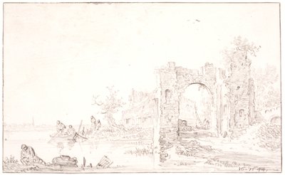 Paesaggio fluviale con una rovina da Jan Josefsz van Goyen