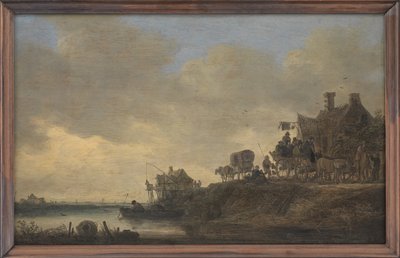 Scena fluviale con la taverna "Swan" da Jan Josefsz van Goyen