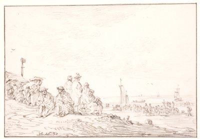 Spiaggia con molte persone da Jan Josefsz van Goyen