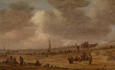 Una spiaggia con barche da pesca da Jan Josephsz van Goyen