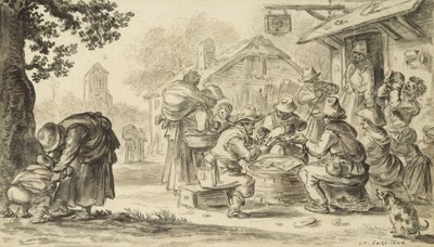 Partita a Carte dei Contadini davanti alla Locanda, 1624 da Jan Josephsz van Goyen
