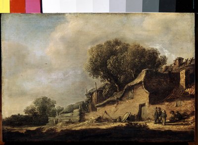 Paesaggio con una casetta di contadini e una quercia da Jan Josephsz van Goyen
