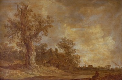 Paesaggio boscoso con figure e quercia da Jan Josephsz van Goyen