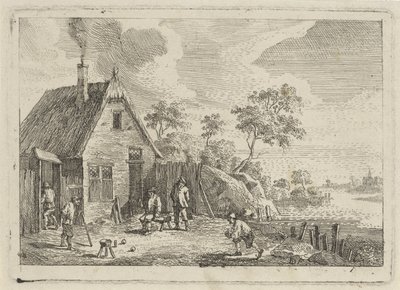 Contadini giocano a bocce da Jan Lauwryn Krafft (I) (possibly)