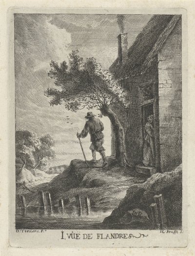 Casa contadina sulla riva da Jan Lauwryn Krafft (I)