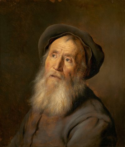 Uomo barbuto con berretto da Jan Lievens