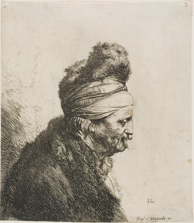 Busto di un uomo orientale, rivolto a destra da Jan Lievens