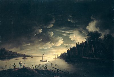 Paesaggio fluviale al chiaro di luna da Jan Ludewick de Wouters